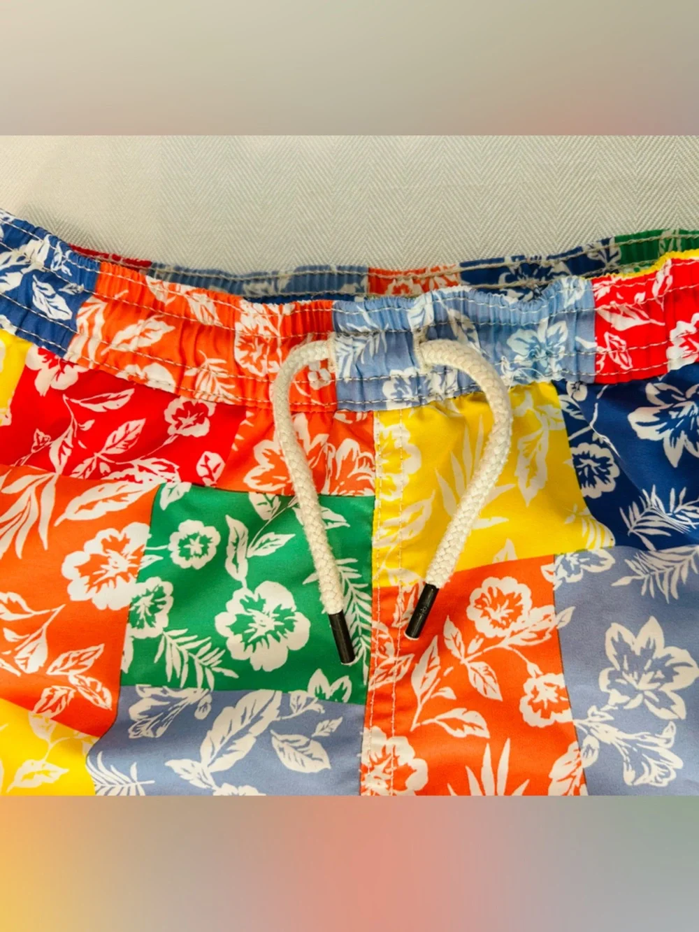 Polo Ralph Lauren Boys Traveler Patchwork Bandana Swim Trunks & Free Nautica Tee